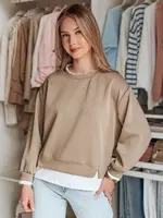 Dámska oversize mikina LUZZIO mokka