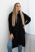 Insulated sweatshirt with slits on the sides black