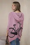 Sweatshirt with cycling print dark pink