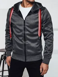 Pánska tmavosivá mikina s kapucňou