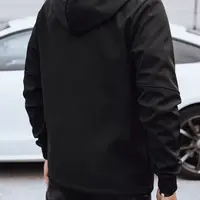 Pánska čierna prechodná bunda s kapucňou