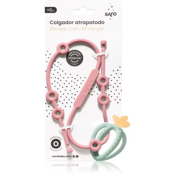 Saro Baby Silicone Catch-All Hanger silikónová šnúrka Pink 1 ks