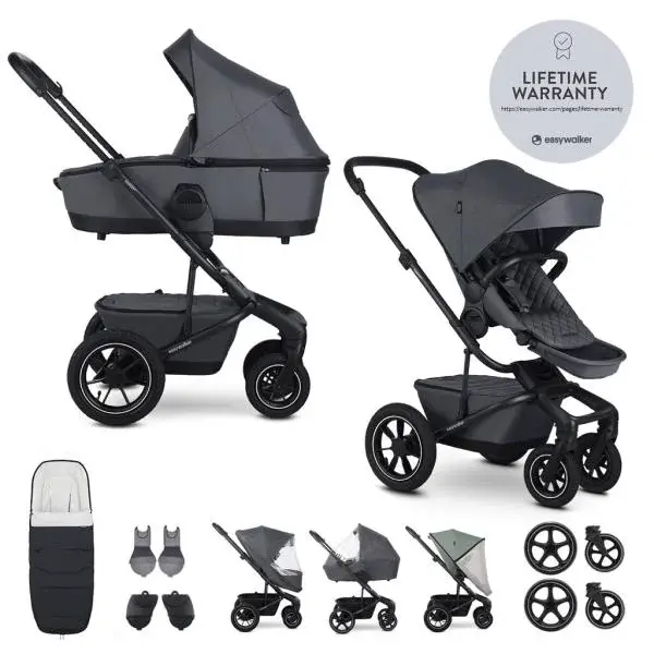 EASYWALKER Set XXL kočárek kombinovaný Harvey5 Air Premium Mineral Grey s příslušenstvím
