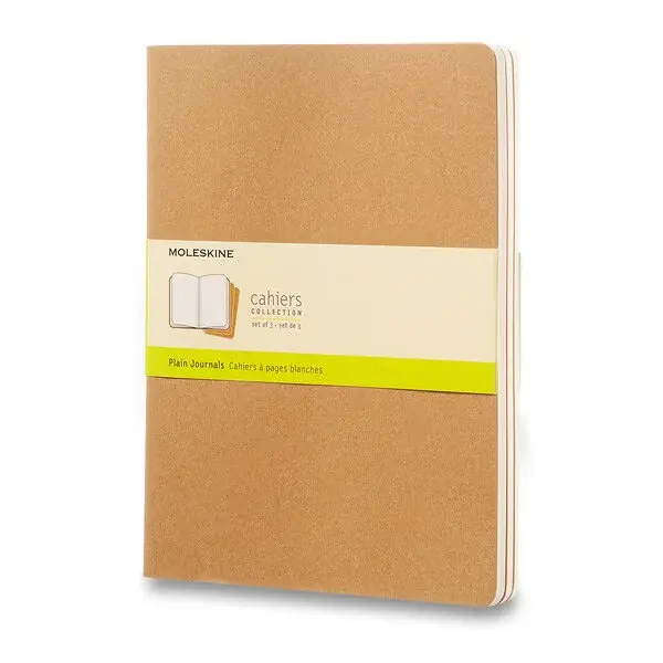 Sešity Moleskine Cahier, XL, čisté, 3 ks - karton