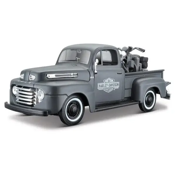 Maisto - Harley-Davidson Custom, 1948 Ford F-1 Pickup + 1:24 1942 WLA Flathead, 1:24