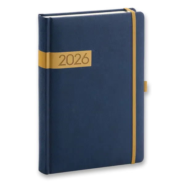 Denní diář Presco Twill 2026 - A5, modrý