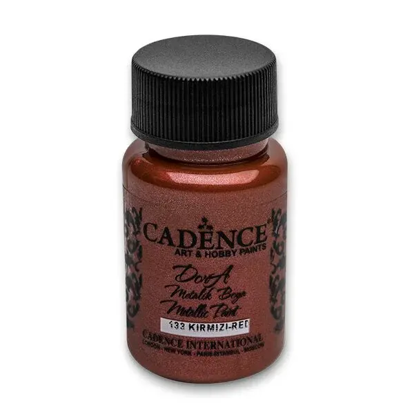 Akrylové barvy Cadence Dora Metallic, 50 ml - červená