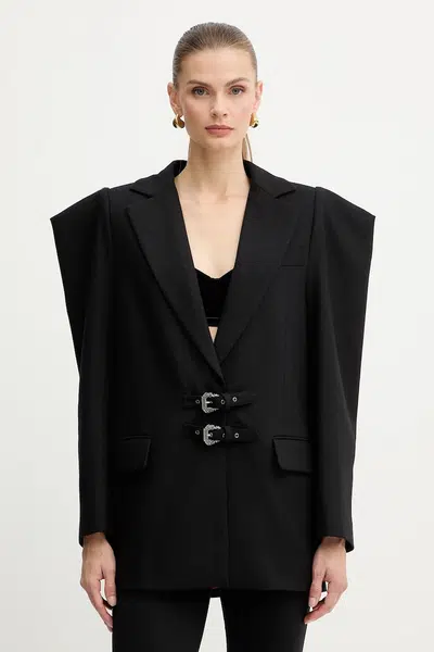 Sako s přídavkem vlny Versace Jeans Couture černá barva, 79HAQ705 N0542