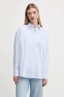 Bavlněná košile Guess Jeans modrá barva, relaxed, s klasickým límcem, W5RH94 WGZ11