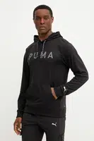 Tréninková mikina Puma Cloudspun černá barva, s kapucí, s potiskem, 526678