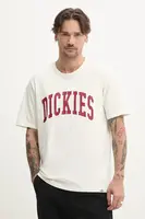 Bavlněné tričko Dickies béžová barva, s potiskem, DK0A4X9FC481