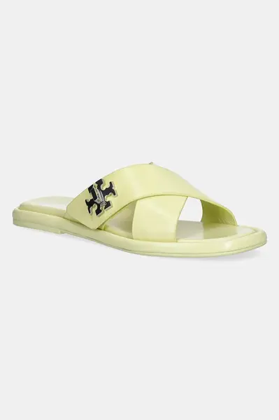 Kožené pantofle Tory Burch T Lock Cross Band Slide