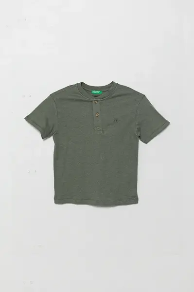 Dětské tričko s příměsí lnu United Colors of Benetton