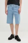 Džínové šortky Calvin Klein Jeans pánské, modrá barva, J30J327186
