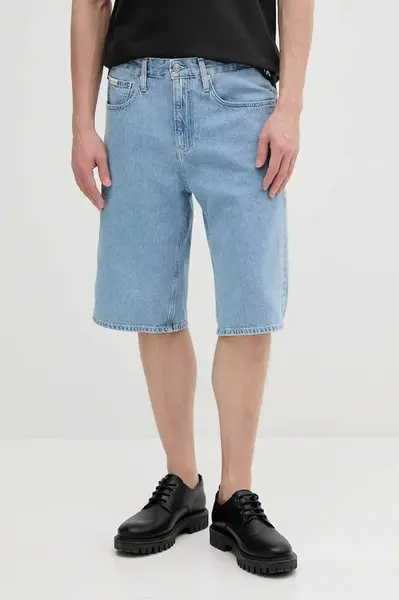Džínové šortky Calvin Klein Jeans pánské, modrá barva, J30J327186