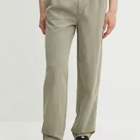 Kalhoty s příměsí lnu Superdry pánské, zelená barva, M7011395A-1KH