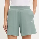 Kraťasy Puma dámské, zelená barva, high waist, 685026