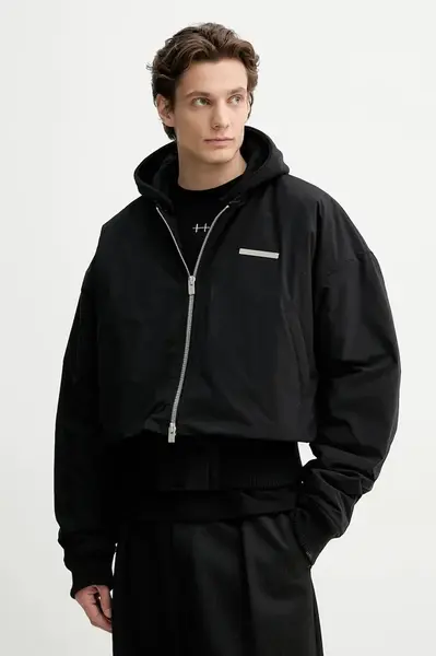 Bomber bunda Heliot Emil černá barva, zimní, PRESS25_M_02_100_BLK01_CO