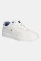 Kožené tenisky Tommy Hilfiger ESSENTIAL ELEVATED COURT SNEAKER dámské, bílá barva, FW0FW08680
