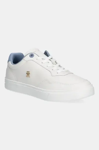 Kožené tenisky Tommy Hilfiger ESSENTIAL ELEVATED COURT SNEAKER dámské, bílá barva, FW0FW08680
