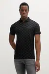 Bavlněné polo tričko Karl Lagerfeld pánské, černá barva, 552251.745070