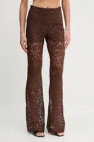 Kalhoty Ermanno Scervino dámské, hnědá barva, zvony, high waist, D464P605FDHGJ