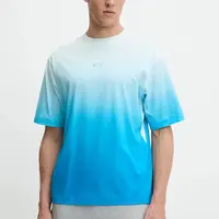 Bavlněné tričko Oakley pánské, modrá barva, FOA406849