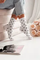 Milena Dámské Ponožky S Malými Květinami Bílé