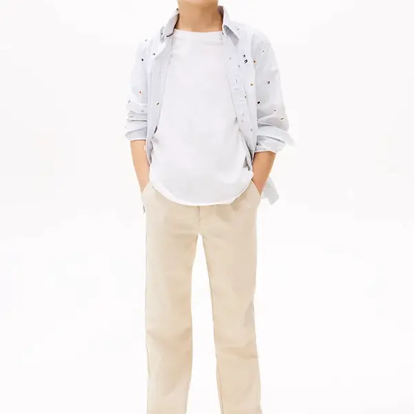 Kalhoty Tommy Hilfiger béžová barva, KB0KB09764