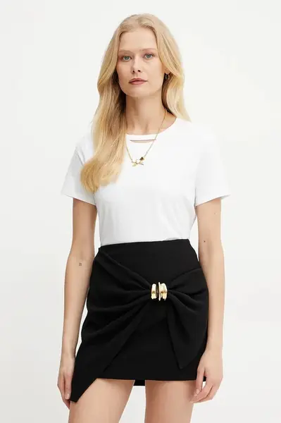 Bavlněné tričko Elisabetta Franchi bílá barva, MA02951E2