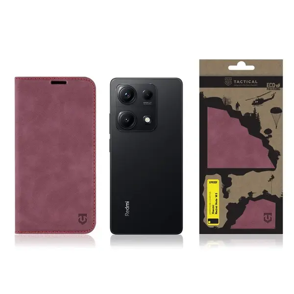 Flipové pouzdro Tactical Xproof pro Xiaomi Redmi Note 14S, červená