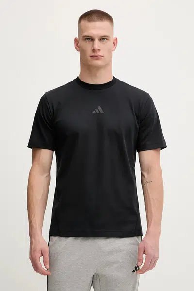 Bavlněné tričko adidas City Escape pánské, černá barva, s potiskem, JF3254