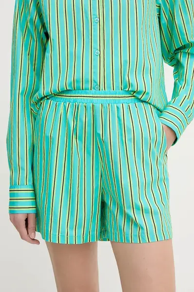 Bavlněné šortky Silvian Heach TAIR dámské, tyrkysová barva, high waist, GPP25445SH