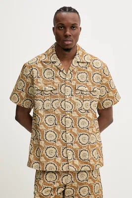 Bavlněná košile Drôle de Monsieur La Chemise Paisley hnědá barva, relaxed, s klasickým límcem, G-SH203-CO189-MS