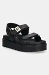 Kožené sandály Steve Madden Bigmona dámské, černá barva, na platformě, SM11003458