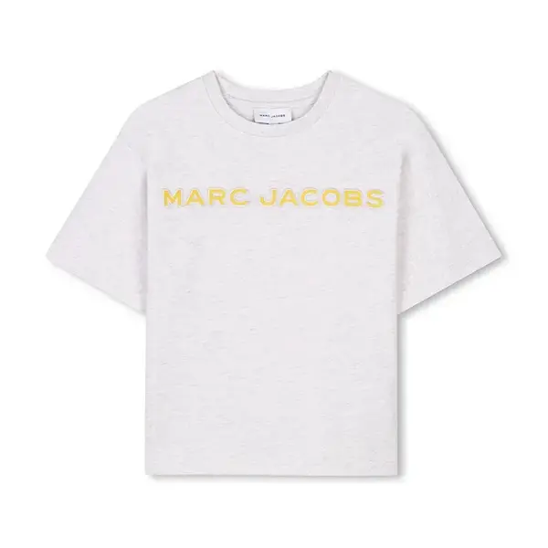 Dětské bavlněné tričko Marc Jacobs šedá barva, s potiskem, W60457