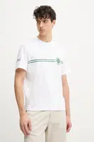 Bavlněné tričko Lacoste bílá barva, s potiskem, TH9694