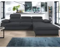 Rohová sedacia súprava Scala, antracitová šedá látka, pravý roh%