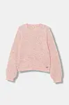 Dětský svetr s příměsí vlny Guess růžová barva, J5BR19 Z1140