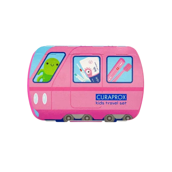 CURAPROX Travel set KIDS růžový