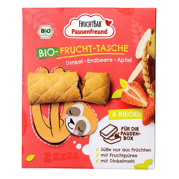 FRUCHTBAR BIO Špaldové taštičky jahoda a jablko 6 x 22 g