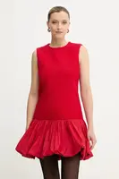 Šaty s příměsí vlny Patou červená barva, mini, DR2050223