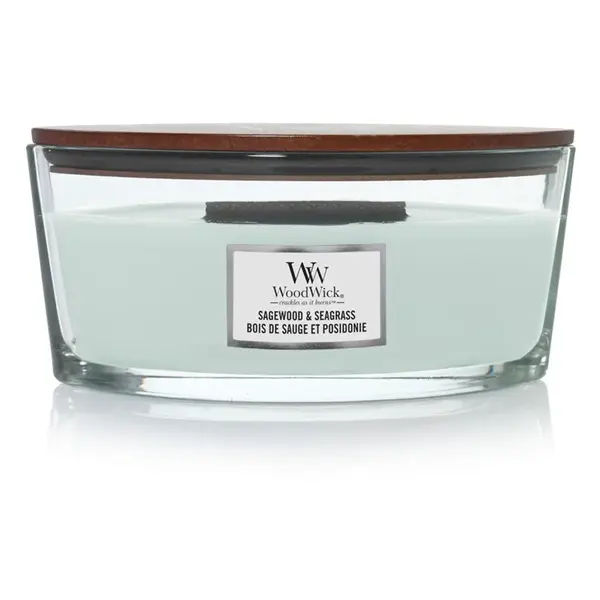 WoodWick Vonná svíčka loď Sagewood & Seagrass 453,6 g