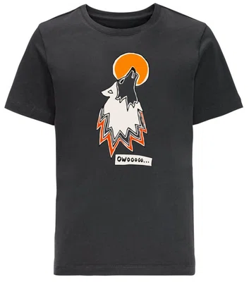 Jack Wolfskin Wolf & Van T B 128, phantom Dětské bavlněné triko