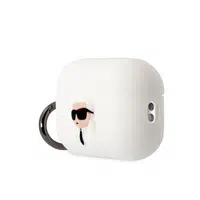Silikonové pouzdro Karl Lagerfeld 3D Logo NFT Karl pro Airpods Pro2, white