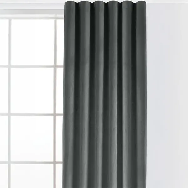Sametový závěs FILUMI tmavě šedý 140 x 250 cm 1 ks