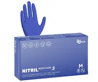 Nitrilové rukavice s hydratací Espeon Nitril Moistcare 3 - 100 ks, tmavě modré, velikost M (100189) + dárek zdarma