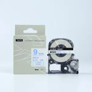 Epson LK-3WLN, SS9BW, 9mm x 9m, modrý tisk / bílý podklad, kompatibilní páska
