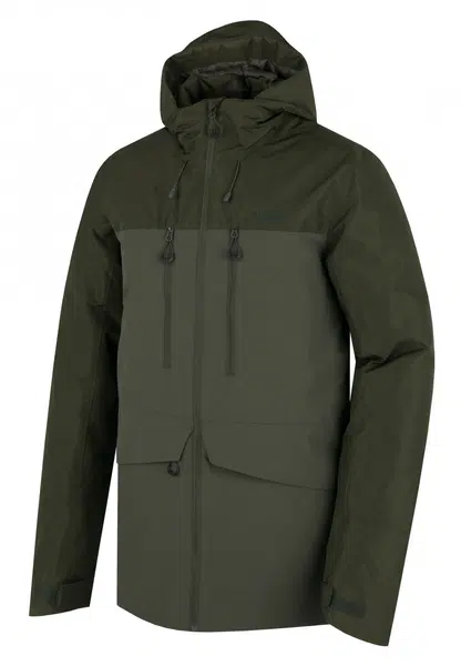 Husky Nebet M S, dark khaki Pánská plněná zimní bunda