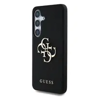 Zadní kryt Guess PU Grained 4G Metal Logo pro Samsung Galaxy S25, černá